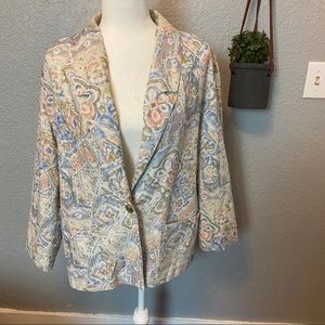 VINTAGE 90’S BLOCK ISLAND PATTERNED BLAZER {12P}